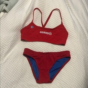 Red Women's Watermen Life guard Bikini Set